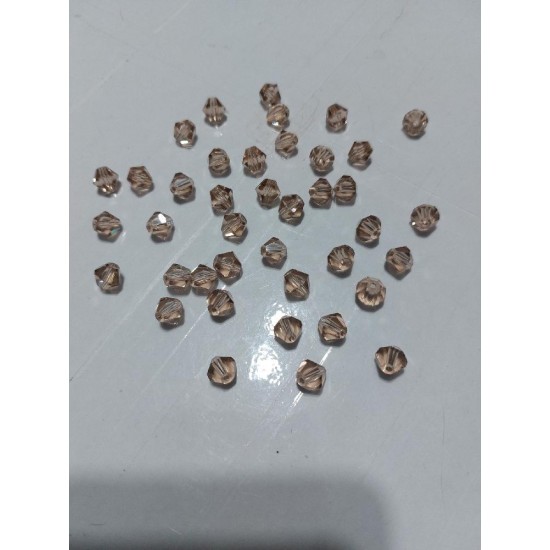 Бусины стеклянные Биконе 8 мм цв. светло-бежевый, цена за 20 шт